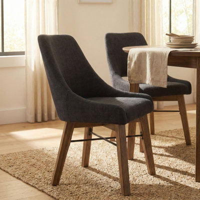 Chaise courbée Claxton - gris graphite / pacane chaude