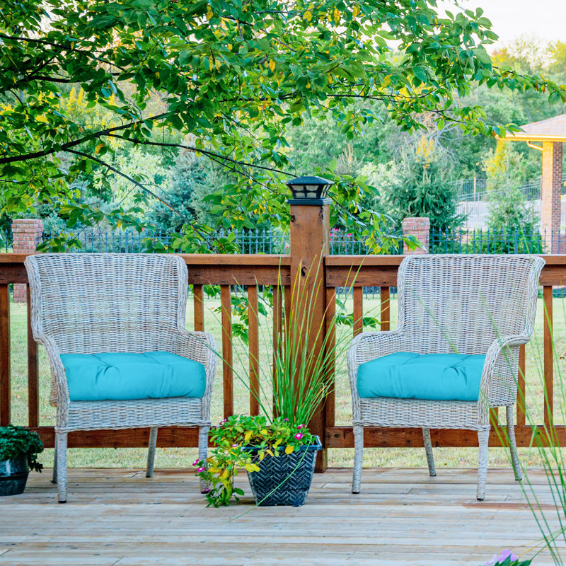 Outdoor 4'' Seat Cushion, Turquoise