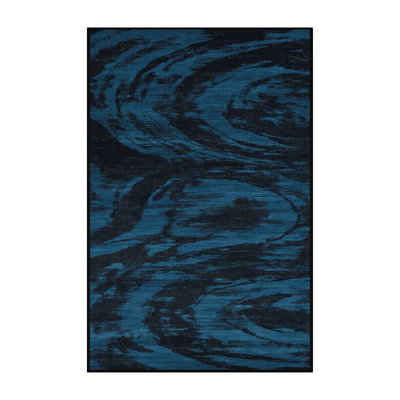 Machine Washable Abstract Gray Area Rug