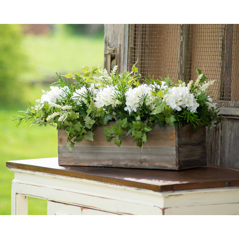 Silk Hydrangea Arrangement in Planter
