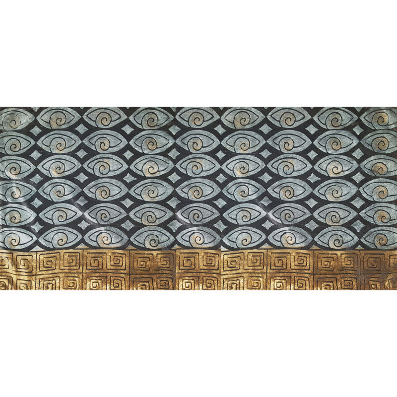 Greek Meander Velvet Rectangular Pillow Cover, 19" x 32"