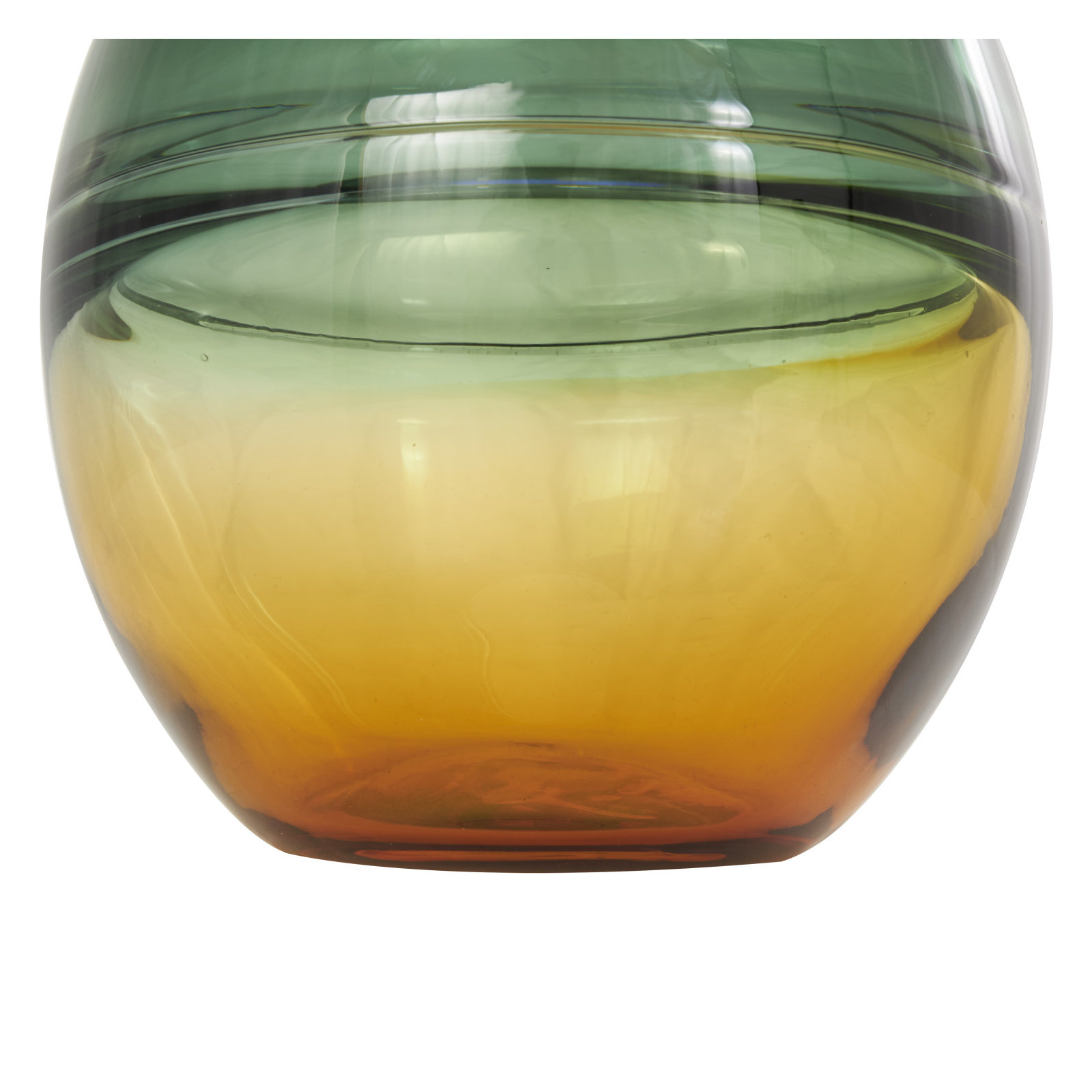 Glass Table Vase, 10.85" H x 9.15" W x 9.1" D