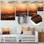 Impressionniste orange coucher de soleil montagnes - paysage abstrait art mural salon-1662761241-1662761246