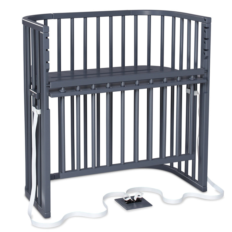 babybay Boxspring Comfort Plus co-sleeper, Lacquered Slate Gray