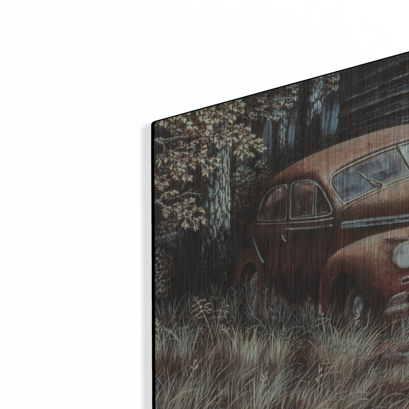 Art mural luxueux en métal «Stationnement» par Campbell Frost, 16 po x 12 po, H 12 po x l 16 po