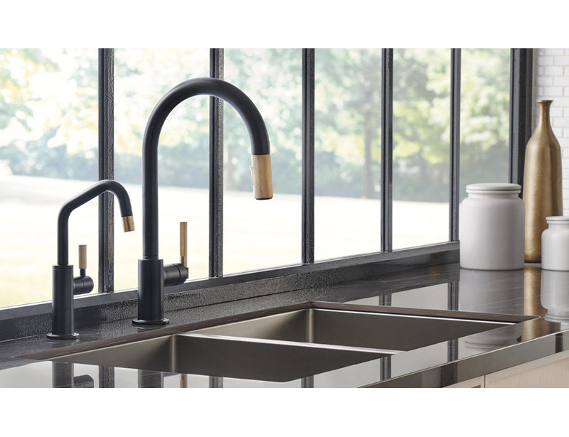 Litze® Instant Hot Faucet with Square Spout and Knurled Handle, Polished Nickel