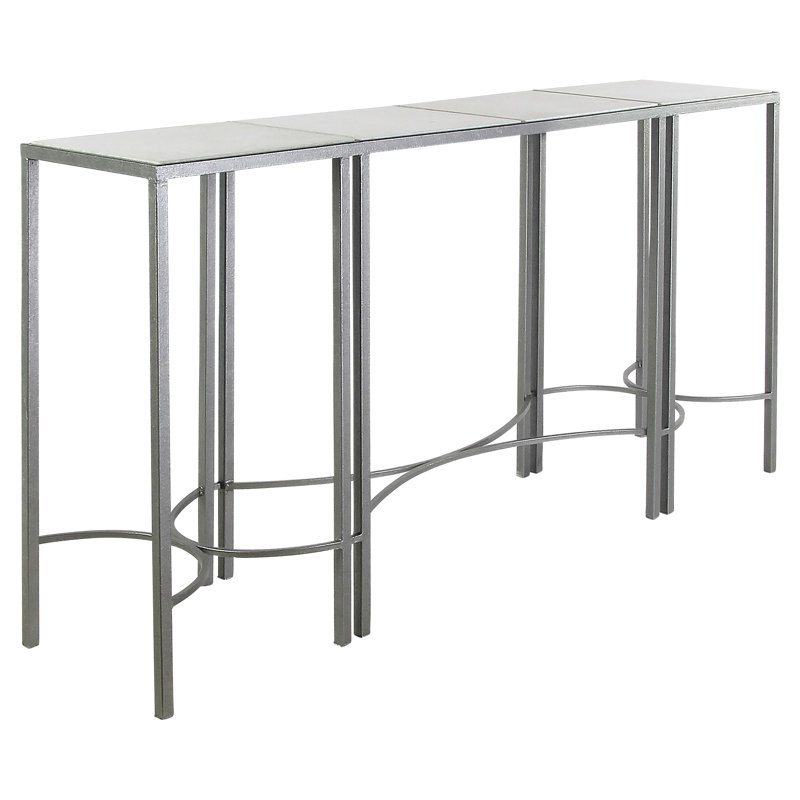 Charleston 72" Console Table, Aged Pearl Top/Carrera Marble Base