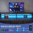 Rectangle Computer Desk with Shelves, Office Desk with Power Outlets & RGB LED Lights-2117058344-2117058358