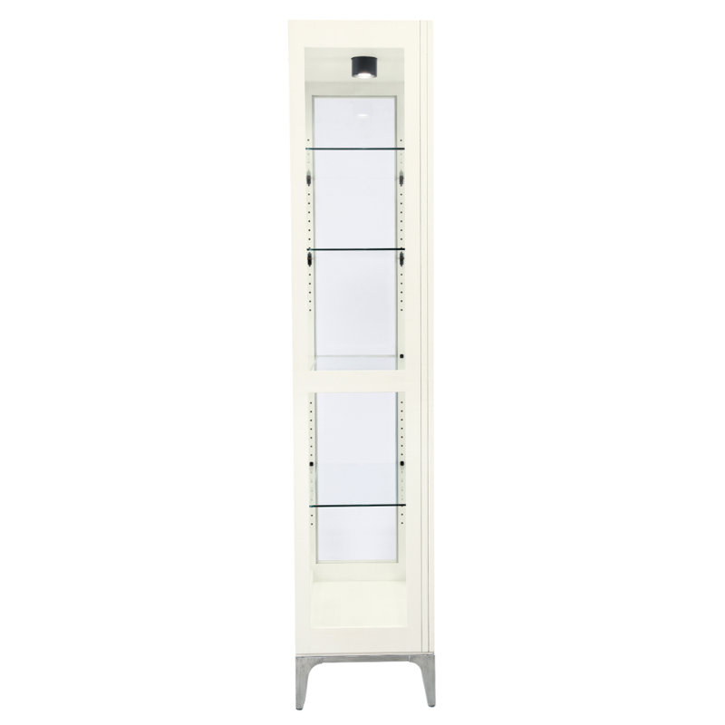 Sheena Lighted Curio Cabinet, Aged Linen