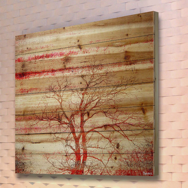 " Red Branches " by Parvez Taj, 24" H x 24" W x 1.5" D