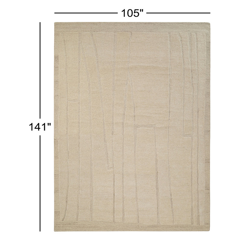 Tapis en laine touffeté à la main Lira, Rectangle 8 pi 9 po x 11 pi 9 po