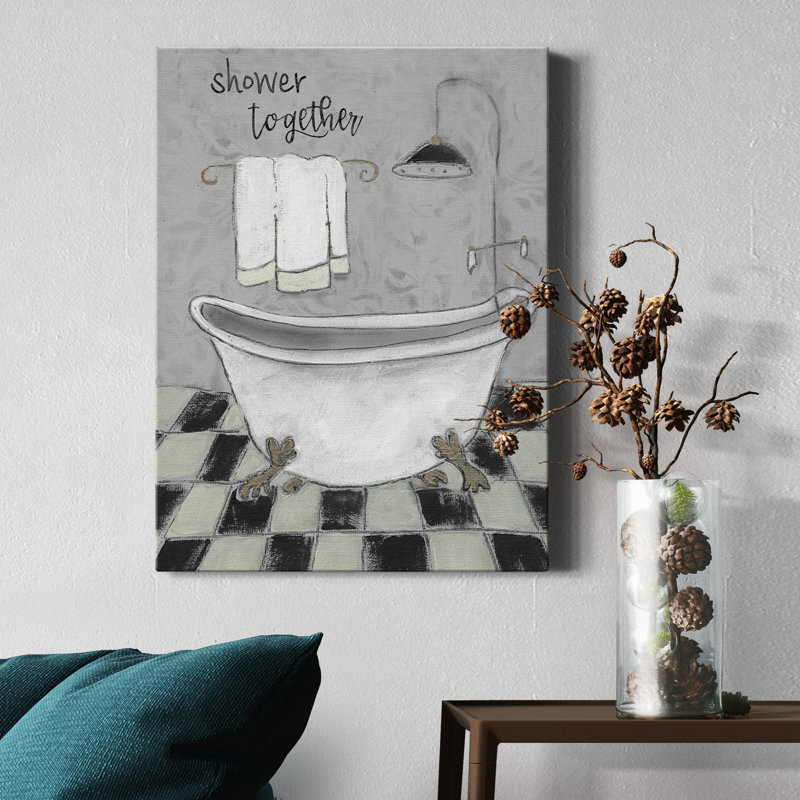 «Shower Together Bath», reproduction d'art sur toile tendue, H 27 po x l 18 po x P 1 po