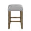 Ensemble de tabourets transitionnels à hauteur de comptoir 2 pièces, meubles de cuisine en bois avec siège en similicuir gris et gris