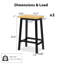 Tabouret de comptoir de cuisine en bois massif de 25,6 po de hauteur, noir avec repose-pieds de 2, chaises de bar, hauteur, noir, repose-pieds, Vibe pour et repas-797533388