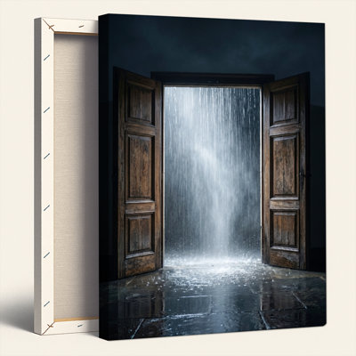 Rain Door Canvas Wall Art Oil Painting Print Set Of 1