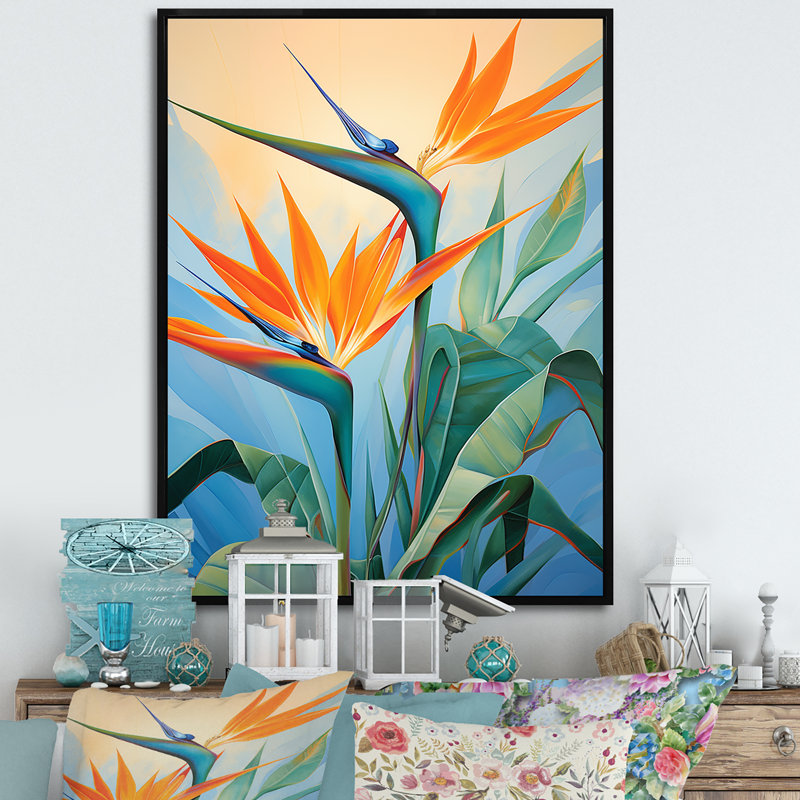 «Paradises Profile Flower», reproduction sur toile encadrée, H 20 po x l 12 po x P 1 po, Noir