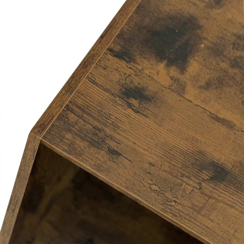 Table de chevet hexagonale 47,24 po Lakeyia, Brun antique