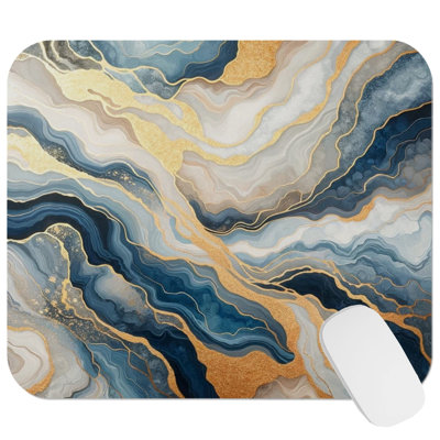 Abstract Geode Crystals Marble Agate Dream VIII Modern Gaming Cute Office Laptop Desk Pad Gift Mat Square Rectangle Non-Slip Mousepad