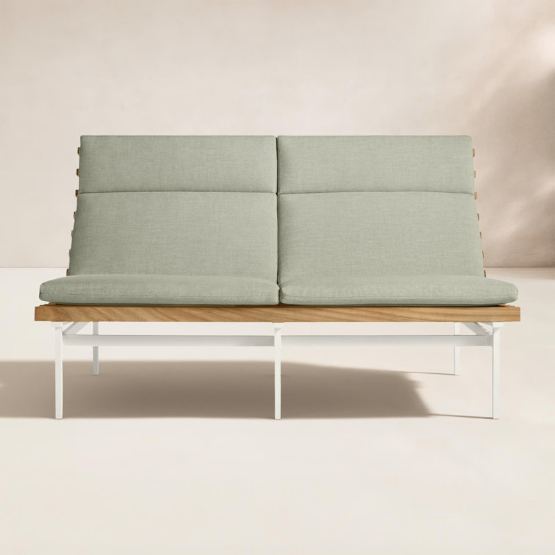 Perch Outdoor 2 Seat Sofa, Sunbrella Linen, White