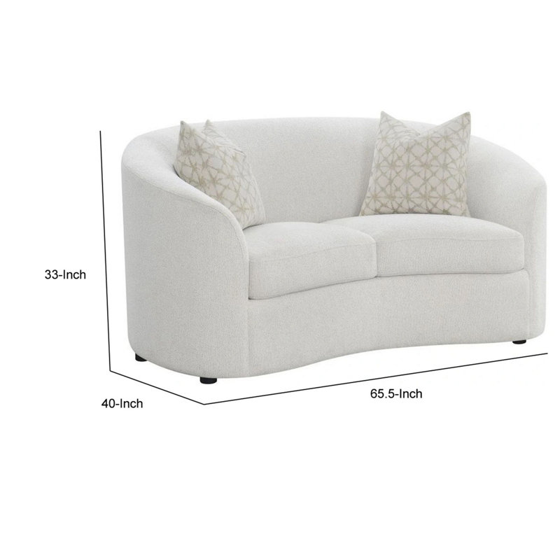 Ashiley 65.5" Flared Arm Curved Loveseat with Reversible Cushions