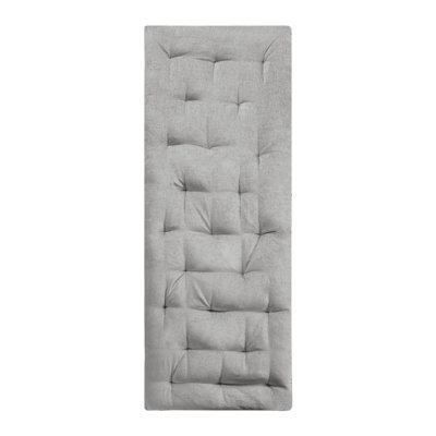 Coussin de sol en poly chenille gris 27 po x 74 po