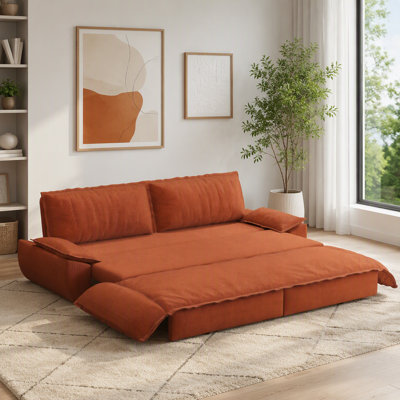 3-in-1 Convertible Corduroy Loveseat Sleeper Sofa Bed