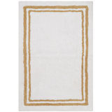 Candy Stripes Plush Bathmat Bath Rug In Beige