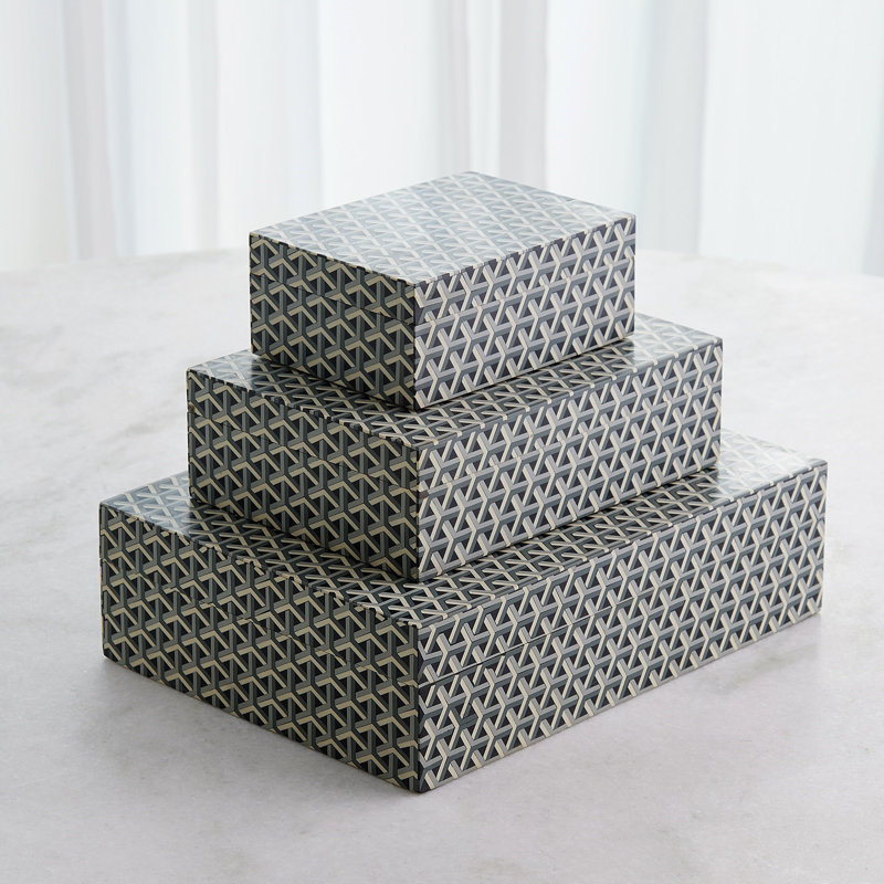 Handmade Decorative Box, 4" H x 14" W x 10.5" D