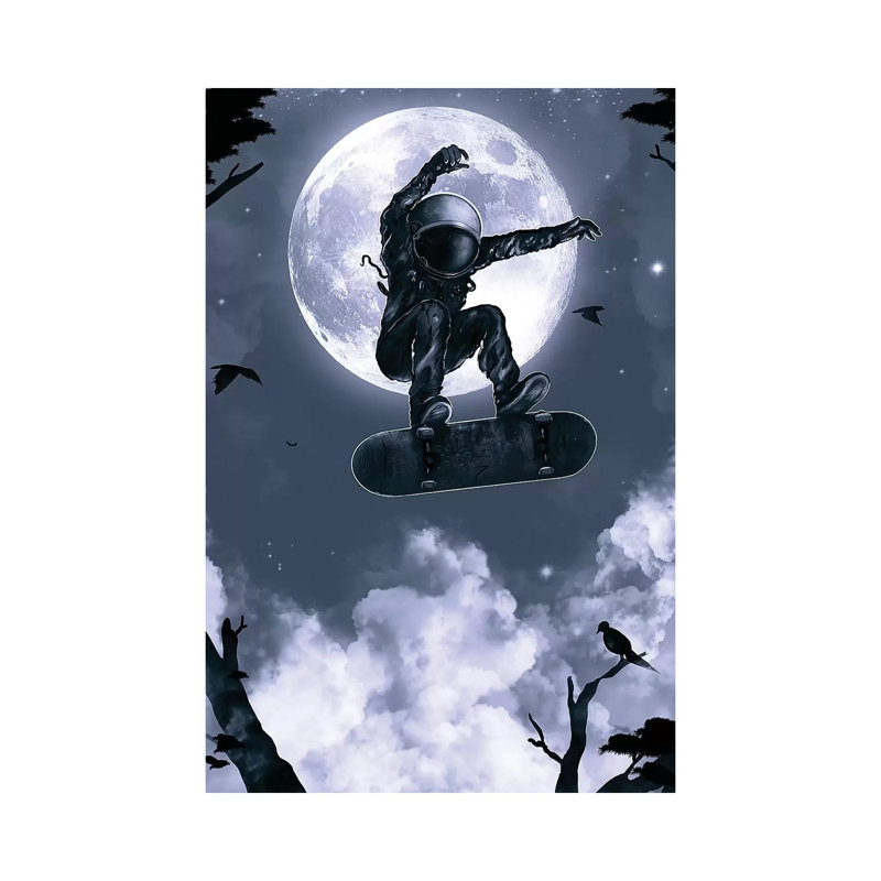 Space Skate by Nicebleed - Wrapped Canvas Print, 30.48cm H x 20.32cm W x 1.91cm D