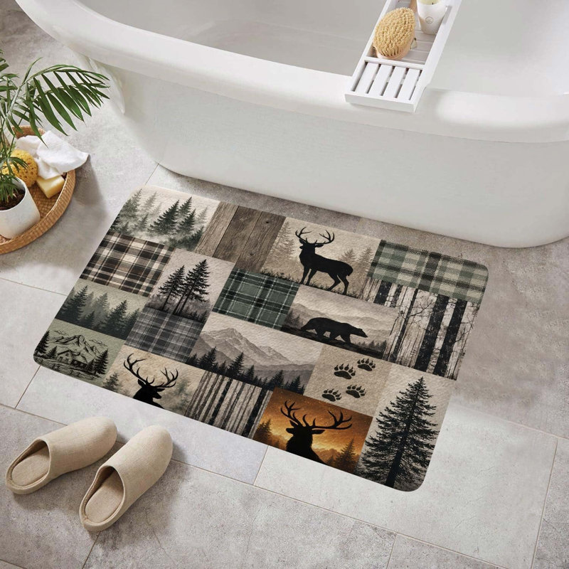 Tapis de salle de bain rustique Woodland, Simple - L 24 po x l 16 po