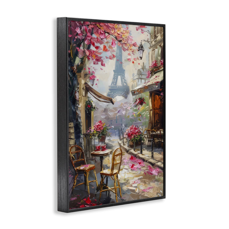 Giclée romantique de Paris, encadrée par LSR Creative Studio, H 18 po x l 12 po, Giclée encadrée noir minuit
