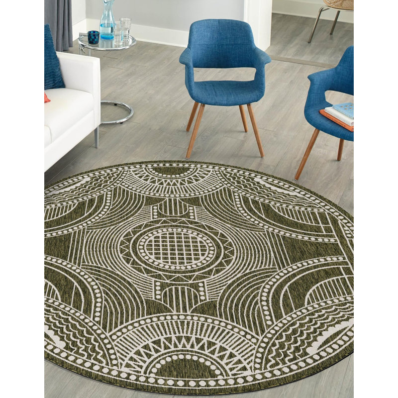 Tapis vert Aucun, Rond 3 pi 1 po