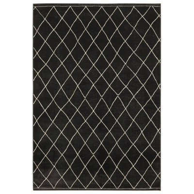 Tapis gris anthracite / ivoire Eola Trellis
