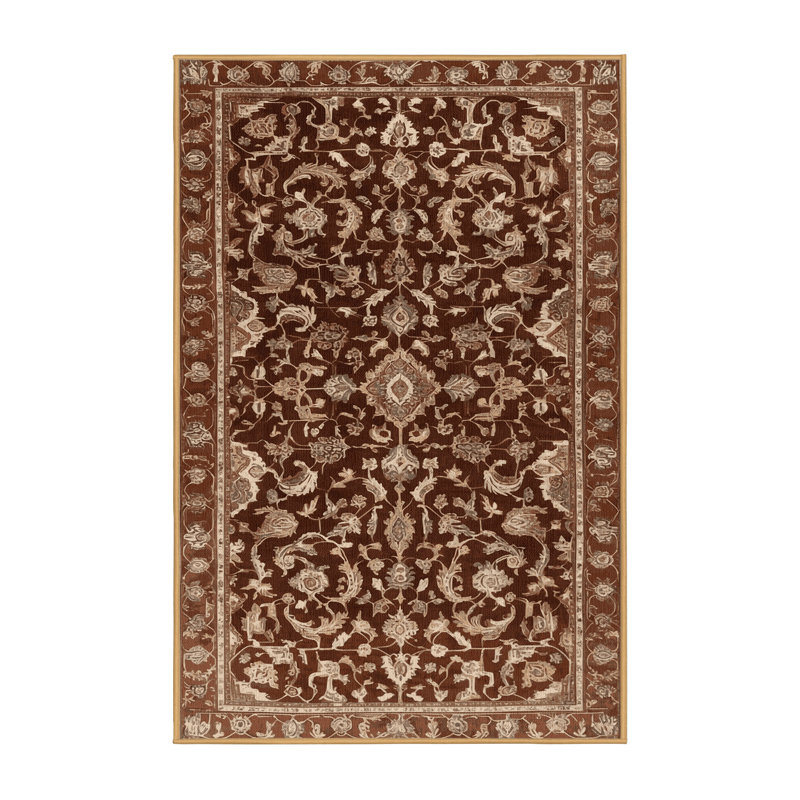 Tapis brun lavable à la machine, Rectangle 6 pi x 9 pi