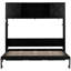 Lit double pleine grandeur, 3 armoires de rangement et décoration en X, structure en bois, garniture de lit facile à assembler, structure solide, peu encombrant pour les petites chambres