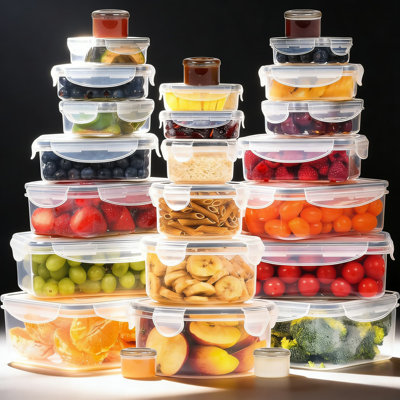 50-Piece Airtight Food Storage Container Set With Lids, BPA-Free Leakproof Kitchen Organizers, Stackable For Freezer, Microwave, And Dishwasher Safe, 85 Oz To 1.4 Oz Capacity