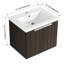 Meuble-lavabo de 24 po avec lavabo en résine, poignée en métal, fixation à flotteur pour lavabo moderne de petite salle de bain, mécanisme-130629029