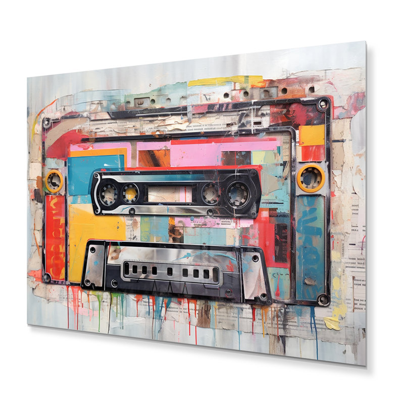 Cassette Tapes Soundtrack Of Color I - Music Wall Art mural, H 16 po x l 32 po x P 1 po