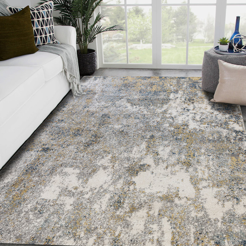 Tapis beige / gris Holly, Rectangle 9 pi x 13 pi