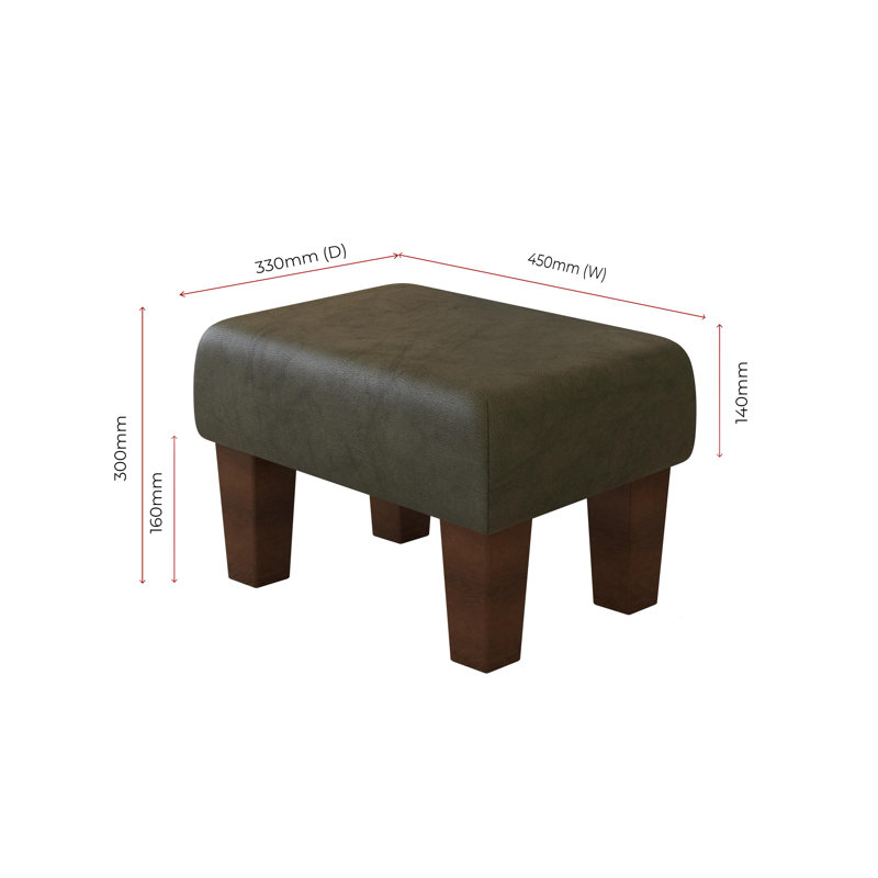 Collado Wood Contemporary Leg, Mahogany, Italian Leather, Olive Green
