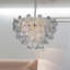 Lustre en forme de fleur mauve, lustre moderne en or 23,6 pouces salon chambre à coucher