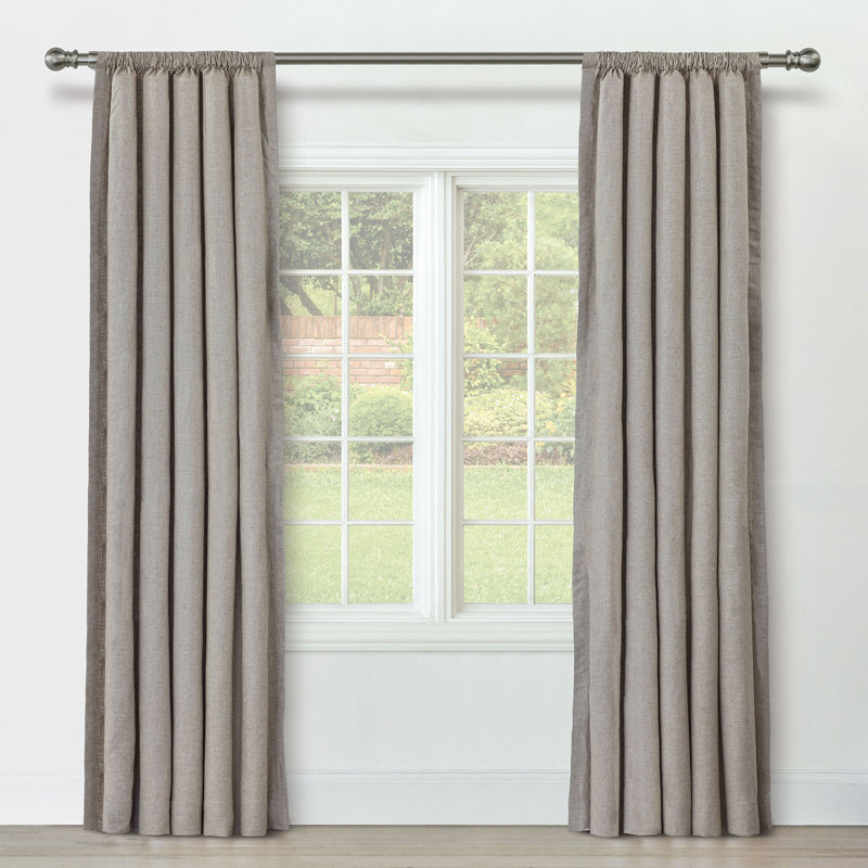 Brisa Linen Curtain Panel In Taupe, Taupe, 48" W x 96" L