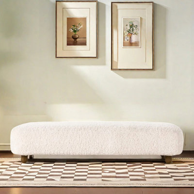 Long bench sheepskin reception bench