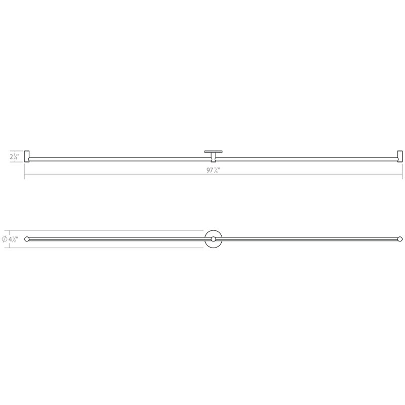 Purolinear 360™ 2 - Light LED Vanity Light, Satin White, 1.25" H x 73.25" W x 2.75" D