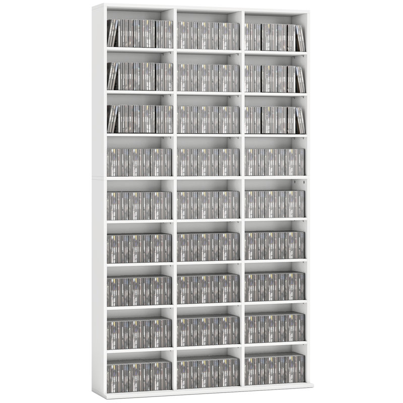 175 cm H Media Shelves, White