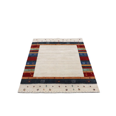 Gabbeh Nura Handwoven Wool Beige Rug