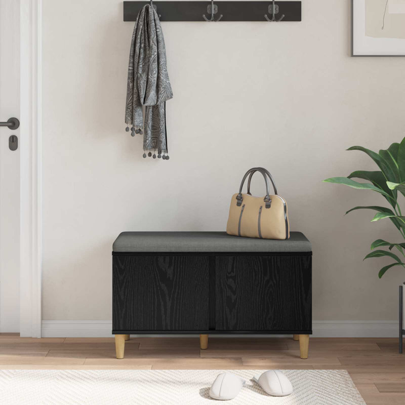 Storage Bench, 46cm H x 80cm W x 38cm D, Black Oak
