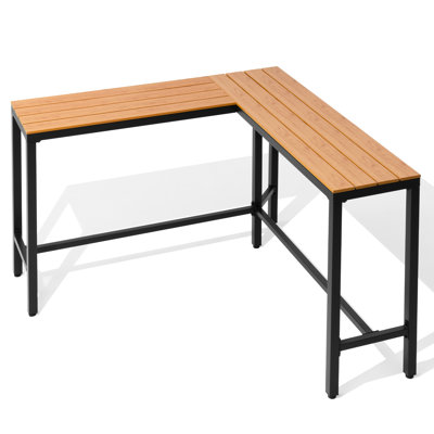  4 - 8 Person L-Shaped Metal Bar Table