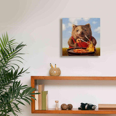 «Shrimp On The BBQ» par Lucia Heffernan, art mural sur toile