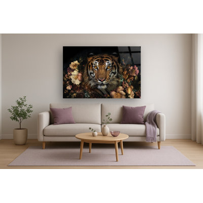 Art mural en verre trempé floral sans cadre - 40 po x 60 po